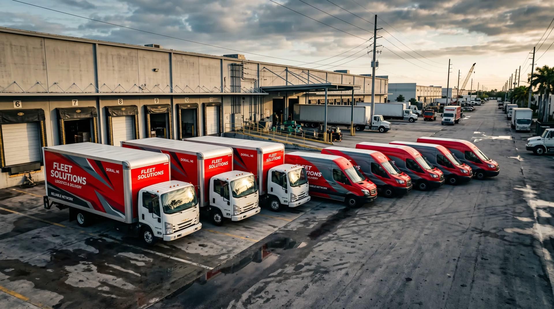Commercial fleet wraps box trucks vans Doral Miami branding