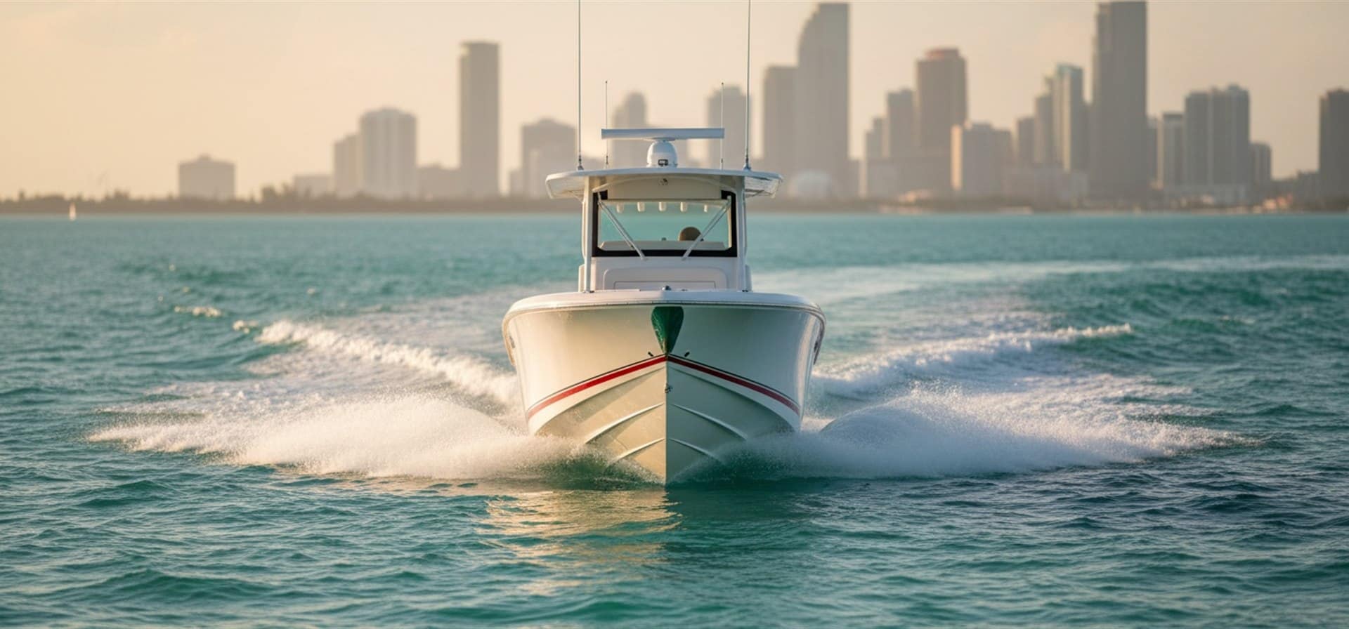 Marine ceramic coating in Miami FL luxury yacht glossy gelcoat hull