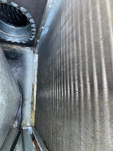 Job 38 before and after package unit evaporator coil cleaning 2