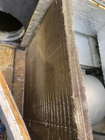 Job 38 before and after package unit evaporator coil cleaning 3