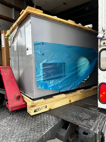 Job 42 new package unit arriving to happy customer