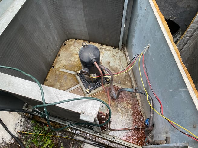 Job 40 before and after package unit condenser coil cleaning 5