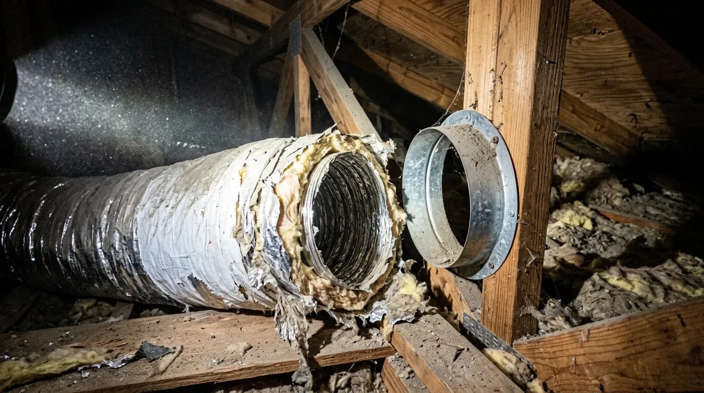 Leaking attic ductwork wasting cooled air in a Boca Raton home